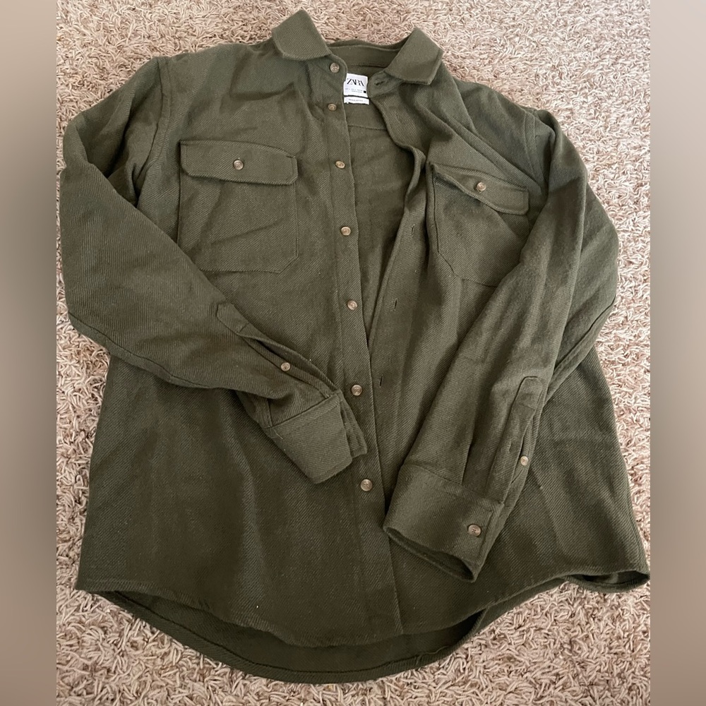 Men’s Zara Large Green Flannel Shirt
